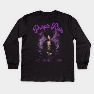 Prince Purple Rain No More Pain Kids Long Sleeve T-Shirt